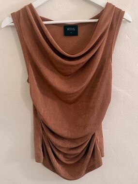 WEEK& Draped Sleeveless Top - Rust Color